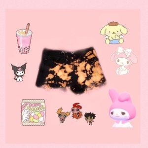 Bleached grunge ripped shorts